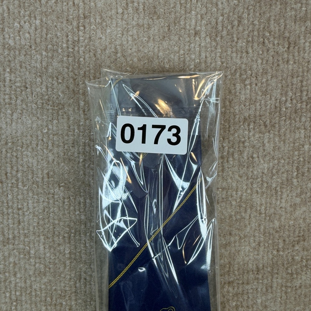 Tee Dee Navy Blue Yellow Stripe Key Pattern Neck Tie Woven Australia Specialists - Picture 10 of 10